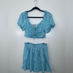 H&M Blue Top and Skirt Set